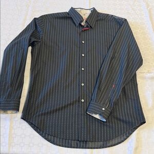 Robert Graham Black Striped Button Down Shirt